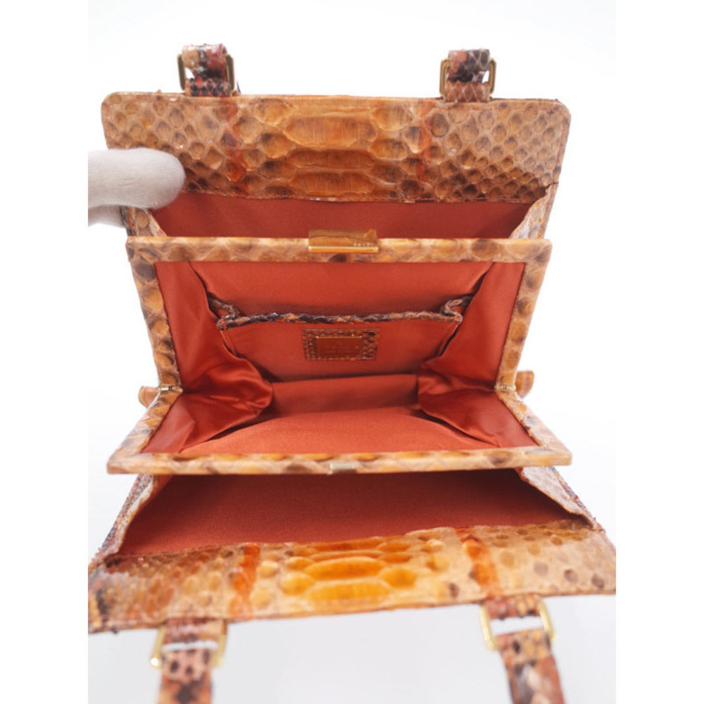 Fendi Python Handbag Brown - image 3